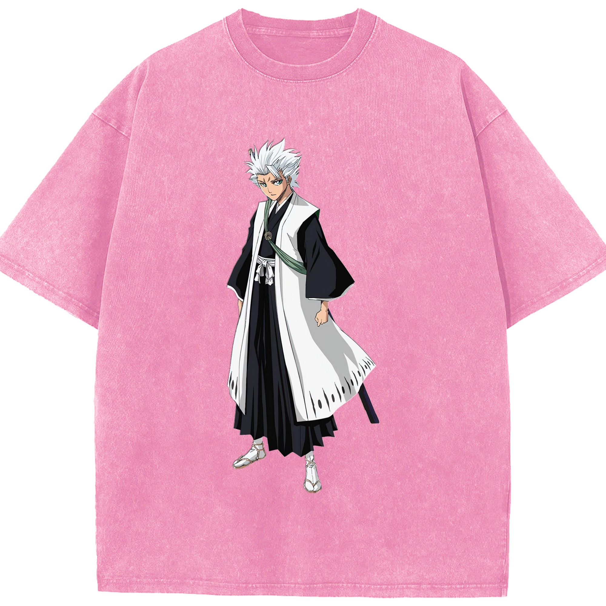 （画像用） ブリーチ 日番谷冬獅郎（ひつがや とうしろう） BLEACH Hitsugaya Toushirou 綿100% ヴィンテージ風 半袖Tシャツ（フロントプリント）